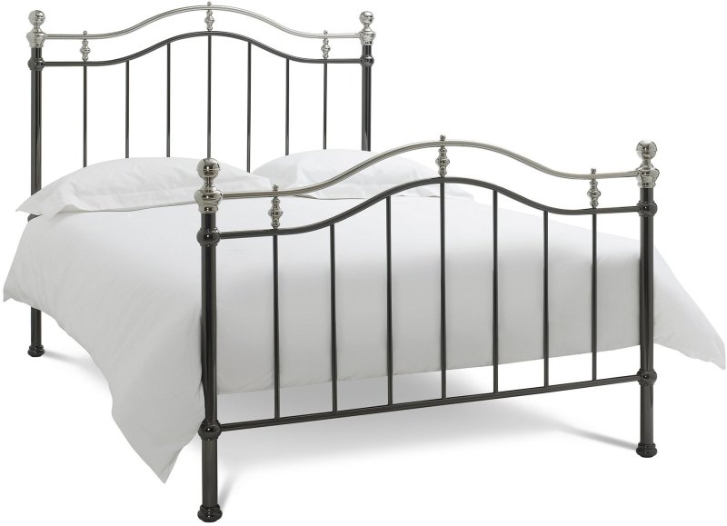 Chloe Black & Shiny Nickel Bedstead Double 135cm Chloe Black & Shiny Nickel Bedstead Double 135cm