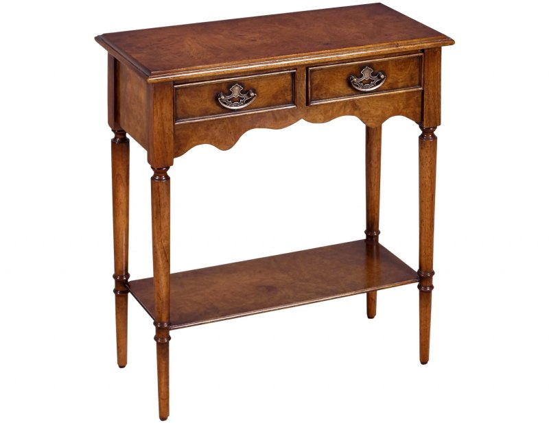 Powerscourt Dark Burl Hall Table With 2 Drawers Powerscourt Dark Burl Hall Table With 2 Drawers