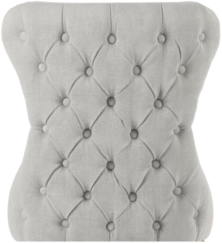Guia Grey Button Back Dining Chair (With Piping) Guia Grey Button Back Dining Chair (With Piping)