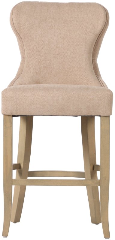Guia Beige Button Back Counter Stool (With Piping) Guia Beige Button Back Counter Stool (With Piping)
