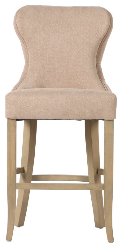 Guia Beige Button Back Counter Stool (With Piping) Guia Beige Button Back Counter Stool (With Piping)