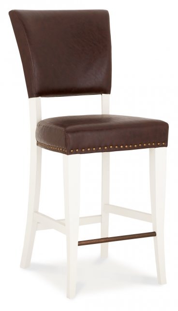 Charleston Ivory Bar Stool - Espresso Faux Leather Charleston Ivory Bar Stool - Espresso Faux Leather