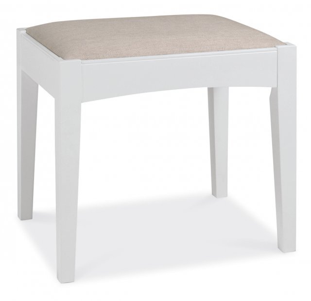 Montana White Stool - Pebble Grey Fabric Montana White Stool - Pebble Grey Fabric