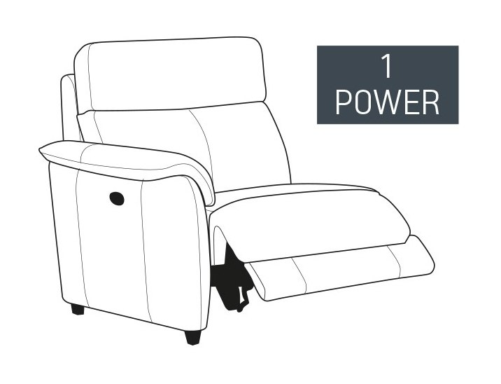 Beckham 1 Seater Powered End Module (85cm) Beckham 1 Seater Powered End Module (85cm)