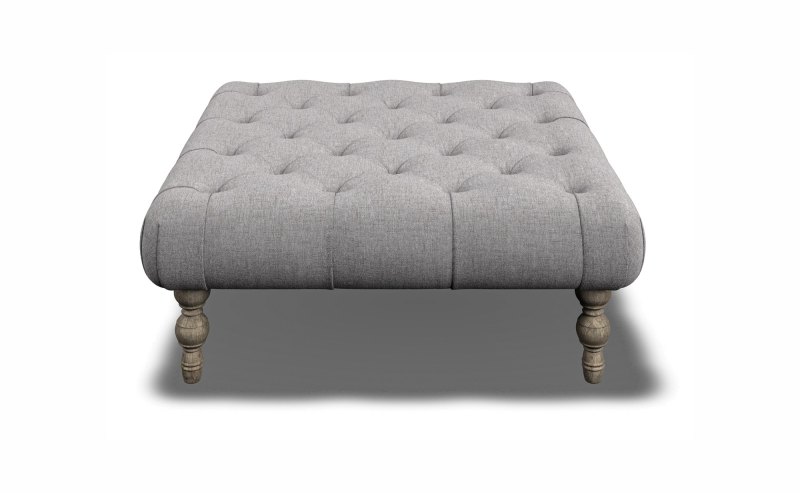 Stanton Deep Buttoned Square Stool 01 Grey