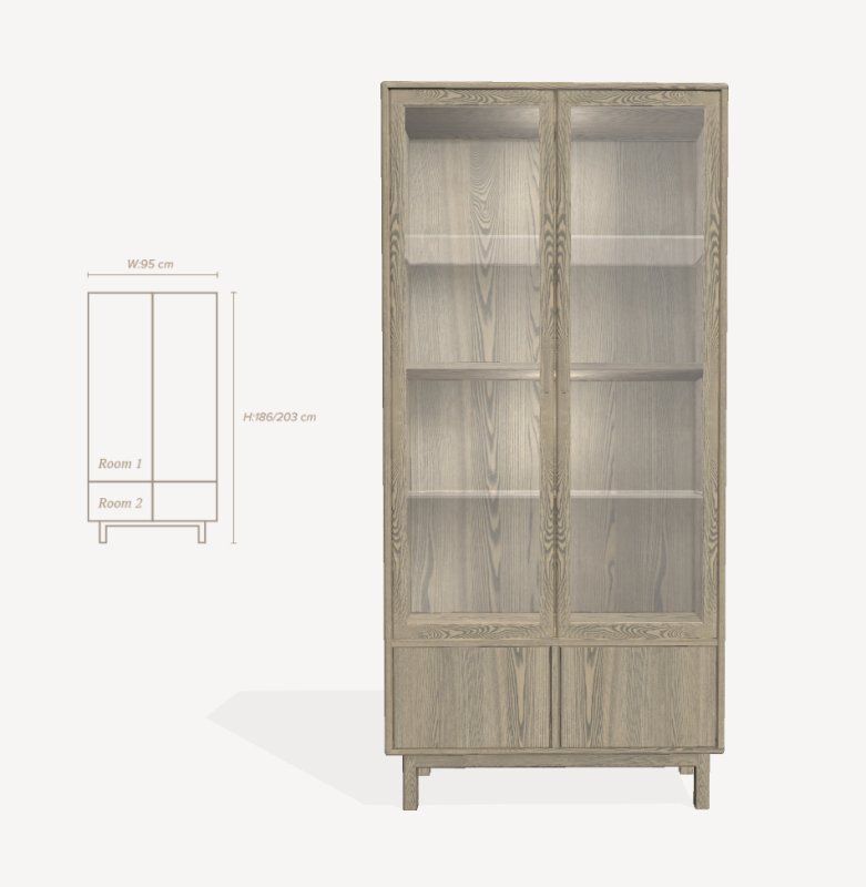 Options Tall 2 Section Vitrine  1