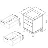 Atlanta White 3 Drawer Nightstand Atlanta White 3 Drawer Nightstand