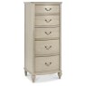 Bordeaux Chalk Oak 5 Drawer Tall Chest