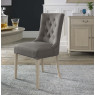 Bordeaux Chalk Oak Uph Scoop Chair - Titanium Fabric (Pair) Bordeaux Chalk Oak Uph Scoop Chair - Titanium Fabric (Pair)