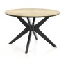 Brunel Chalk Oak & Gunmetal Circular Dining Table