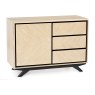 Brunel Chalk Oak & Gunmetal Narrow Sideboard Brunel Chalk Oak & Gunmetal Narrow Sideboard