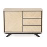 Brunel Chalk Oak & Gunmetal Narrow Sideboard Brunel Chalk Oak & Gunmetal Narrow Sideboard