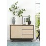 Brunel Chalk Oak & Gunmetal Narrow Sideboard Brunel Chalk Oak & Gunmetal Narrow Sideboard