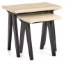 Brunel Chalk Oak & Gunmetal Nest Of Tables Brunel Chalk Oak & Gunmetal Nest Of Tables