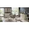 Chartreuse Aged Oak & Antique White Set - 4-10 Table & 6 Titanium Chairs