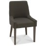 Ella Dark Oak Scoop Back Chair - Black Gold Fabric (Pair) Ella Dark Oak Scoop Back Chair - Black Gold Fabric (Pair)