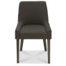 Ella Dark Oak Scoop Back Chair - Black Gold Fabric (Pair) Ella Dark Oak Scoop Back Chair - Black Gold Fabric (Pair)