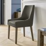 Ella Dark Oak Scoop Back Chair - Black Gold Fabric (Pair)