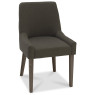 Ella Dark Oak Scoop Back Chair - Black Gold Fabric (Pair) Ella Dark Oak Scoop Back Chair - Black Gold Fabric (Pair)
