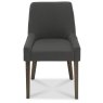 Ella Dark Oak Scoop Back Chair - Cold Steel Fabric (Pair) Ella Dark Oak Scoop Back Chair - Cold Steel Fabric (Pair)