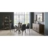 Ella Dark Oak Scoop Back Chair - Gun Metal Velvet Fabric (Pair) Ella Dark Oak Scoop Back Chair - Gun Metal Velvet Fabric (Pair)