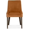 Ella Dark Oak Scoop Back Chair - Harvest Pumpkin Velvet Fabric (Single) Ella Dark Oak Scoop Back Chair - Harvest Pumpkin Velvet Fabric (Single)