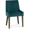 Ella Dark Oak Scoop Back Chair - Sea Green Velvet Fabric (Pair) Ella Dark Oak Scoop Back Chair - Sea Green Velvet Fabric (Pair)