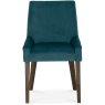 Ella Dark Oak Scoop Back Chair - Sea Green Velvet Fabric (Pair) Ella Dark Oak Scoop Back Chair - Sea Green Velvet Fabric (Pair)