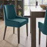 Ella Dark Oak Scoop Back Chair - Sea Green Velvet Fabric (Pair)