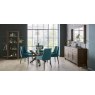 Ella Dark Oak Scoop Back Chair - Sea Green Velvet Fabric (Pair) Ella Dark Oak Scoop Back Chair - Sea Green Velvet Fabric (Pair)