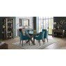 Ella Dark Oak Scoop Back Chair - Sea Green Velvet Fabric (Pair) Ella Dark Oak Scoop Back Chair - Sea Green Velvet Fabric (Pair)