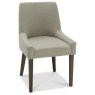 Ella Dark Oak Scoop Back Chair - Silver Grey Fabric (Pair) Ella Dark Oak Scoop Back Chair - Silver Grey Fabric (Pair)