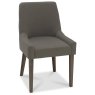 Ella Dark Oak Scoop Back Chair - Titanium Fabric (Pair) Ella Dark Oak Scoop Back Chair - Titanium Fabric (Pair)