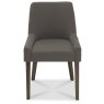 Ella Dark Oak Scoop Back Chair - Titanium Fabric (Pair) Ella Dark Oak Scoop Back Chair - Titanium Fabric (Pair)