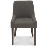 Ella Dark Oak Scoop Back Chair - Titanium Fabric (Pair) Ella Dark Oak Scoop Back Chair - Titanium Fabric (Pair)