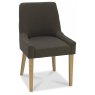 Ella Light Oak Scoop Back Chair - Black Gold Fabric (Pair)