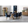 Ella Light Oak Scoop Back Chair - Dark Blue Velvet Fabric (Pair) Ella Light Oak Scoop Back Chair - Dark Blue Velvet Fabric (Pair)