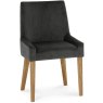 Ella Light Oak Scoop Back Chair - Gun Metal Velvet Fabric (Pair) Ella Light Oak Scoop Back Chair - Gun Metal Velvet Fabric (Pair)