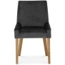 Ella Light Oak Scoop Back Chair - Gun Metal Velvet Fabric (Pair) Ella Light Oak Scoop Back Chair - Gun Metal Velvet Fabric (Pair)