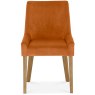 Ella Light Oak Scoop Back Chair - Harvest Pumpkin Velvet Fabric (Pair) Ella Light Oak Scoop Back Chair - Harvest Pumpkin Velvet Fabric (Pair)