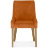 Ella Light Oak Scoop Back Chair - Harvest Pumpkin Velvet Fabric (Pair) Ella Light Oak Scoop Back Chair - Harvest Pumpkin Velvet Fabric (Pair)