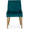 Ella Light Oak Scoop Back Chair - Sea Green Velvet Fabric (Pair) Ella Light Oak Scoop Back Chair - Sea Green Velvet Fabric (Pair)