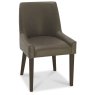 Ella Walnut Scoop Back Chair - Distressed Bonded Leather (Pair) Ella Walnut Scoop Back Chair - Distressed Bonded Leather (Pair)