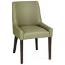 Ella Walnut Scoop Back Chair - Olive Grey Bonded Leather (Single) Ella Walnut Scoop Back Chair - Olive Grey Bonded Leather (Single)