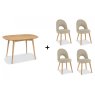 Oslo Oak Dining Set C- Table & 4 Chairs