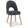 Oslo Oak Upholstered Chair - Steel Fabric (Pair) Oslo Oak Upholstered Chair - Steel Fabric (Pair)