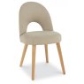 Oslo Oak Upholstered Chair - Stone Fabric (Single)