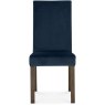 Parker Dark Oak Square Back Chair - Dark Blue Velvet Fabric (Pair) Parker Dark Oak Square Back Chair - Dark Blue Velvet Fabric (Pair)