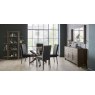 Parker Dark Oak Square Back Chair - Gun Metal Velvet Fabric (Pair) Parker Dark Oak Square Back Chair - Gun Metal Velvet Fabric (Pair)