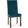 Parker Dark Oak Square Back Chair - Sea Green Velvet Fabric (Pair)